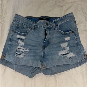 Aeropostale Blue Distressed Jean Shorts